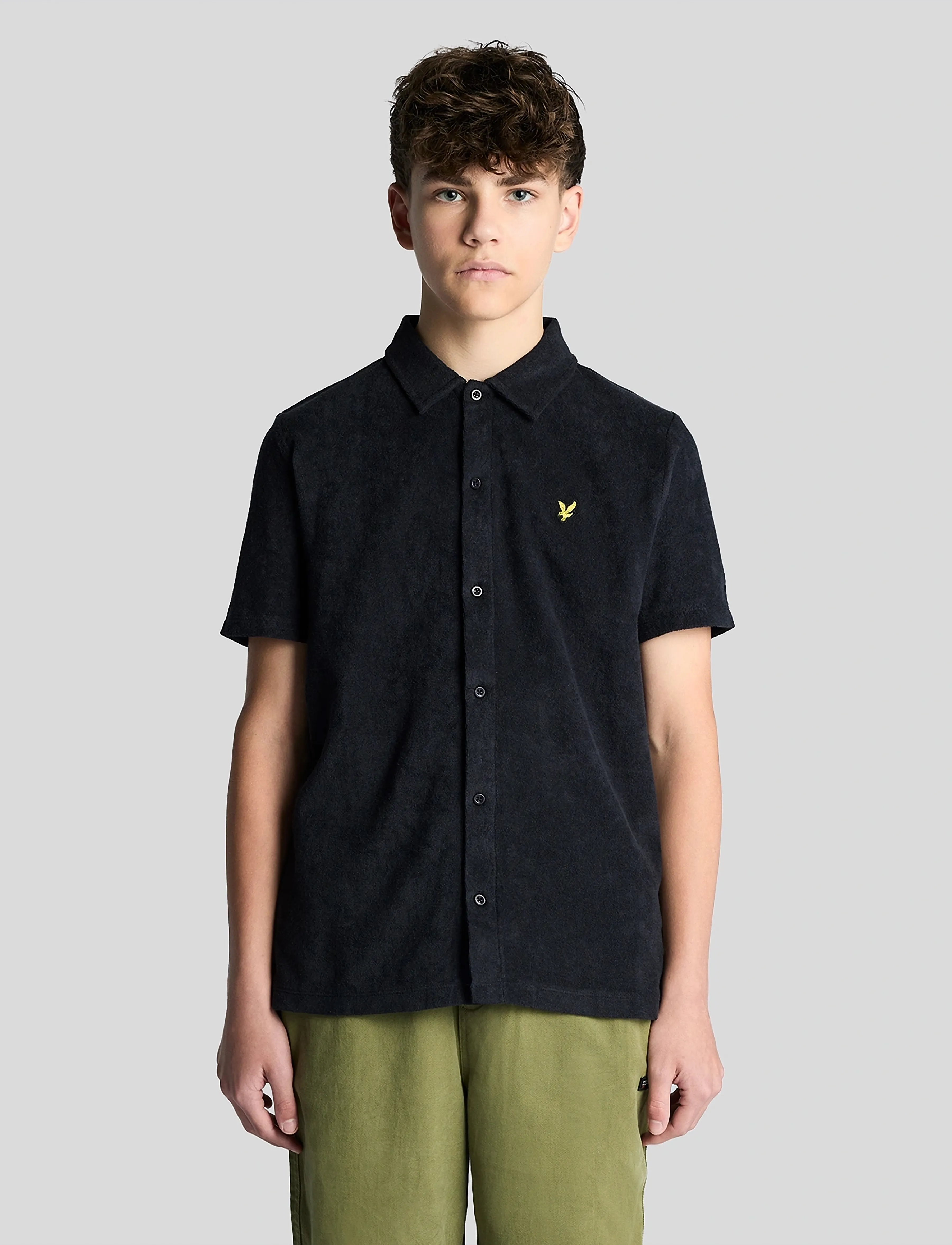 Lyle & Scott SS Towelling Shirt - Overdele - Z271 DARK NAVY / black