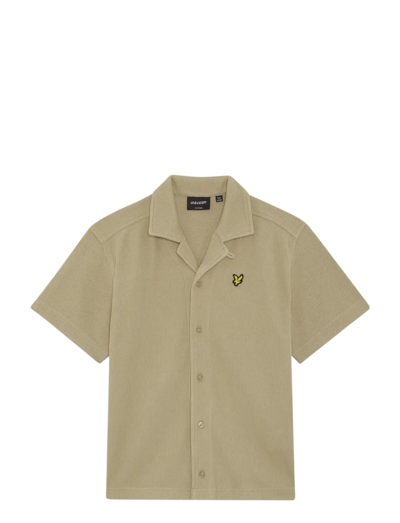Lyle & Scott Ss Waffle Shirt, 128-134, Shirts, Beige - Short-sleeved Kinder