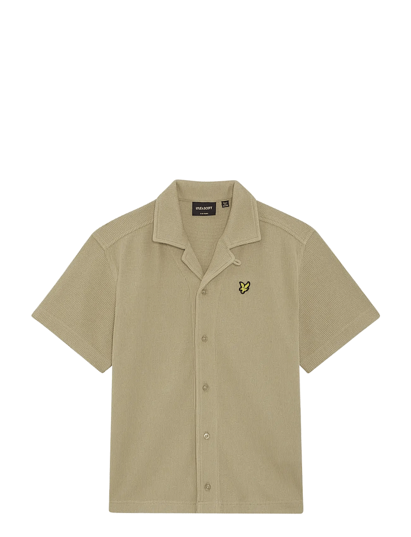 Lyle & Scott - SS Waffle Shirt - chemises à manches courtes - x37 dark sand - 0