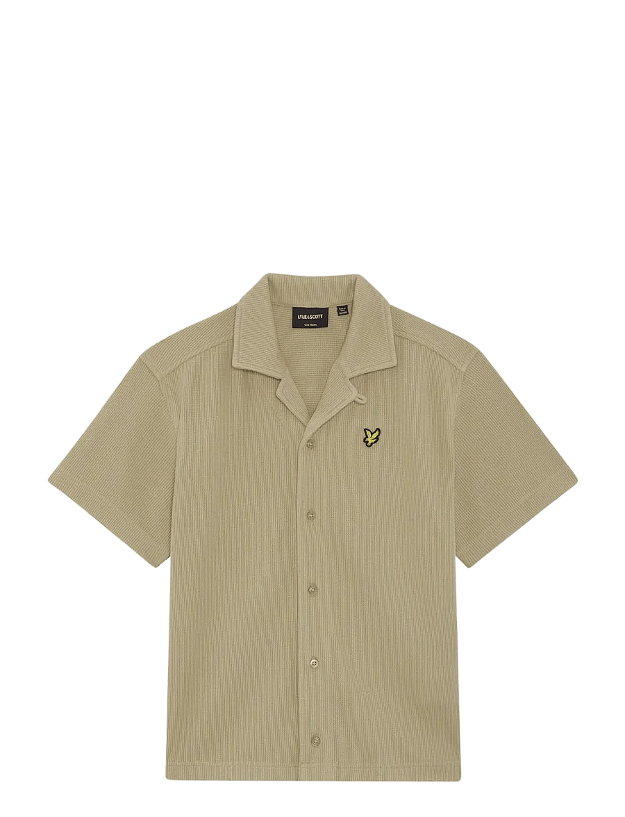 Lyle & Scott - SS Waffle Shirt - koszule z krótkim rękawem - x37 dark sand - 0
