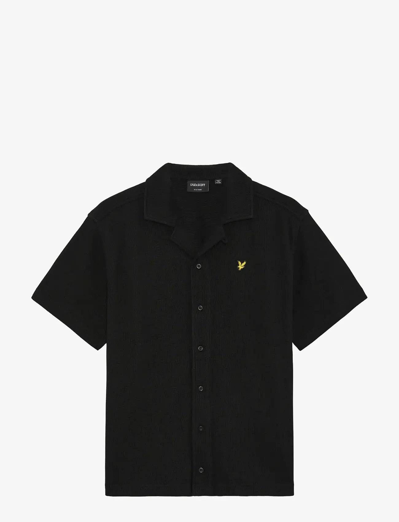 Lyle & Scott - SS Waffle Shirt - kurzärmlige hemden - z865 jet black - 1