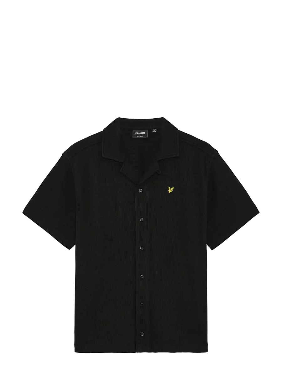 Lyle & Scott - SS Waffle Shirt - chemises à manches courtes - z865 jet black - 1