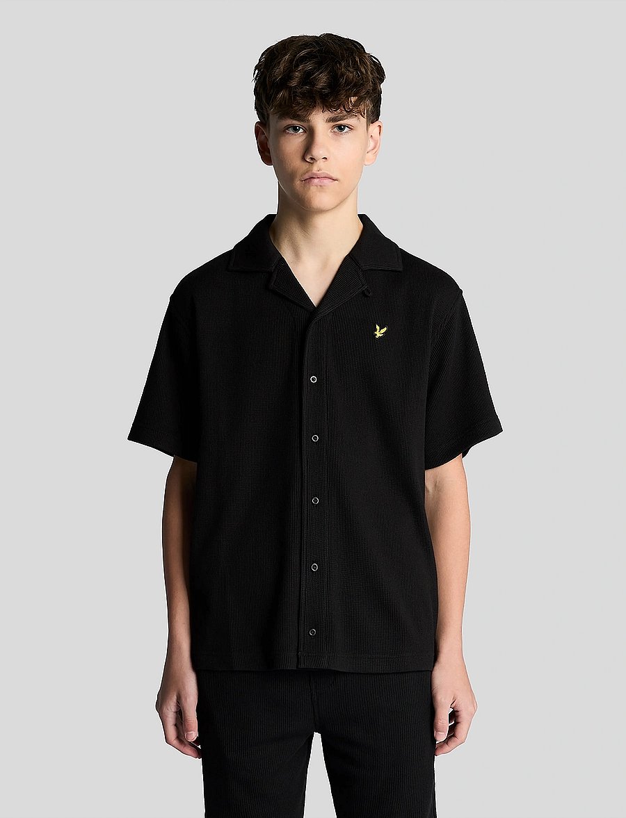 Lyle & Scott - SS Waffle Shirt - chemises à manches courtes - z865 jet black - 0