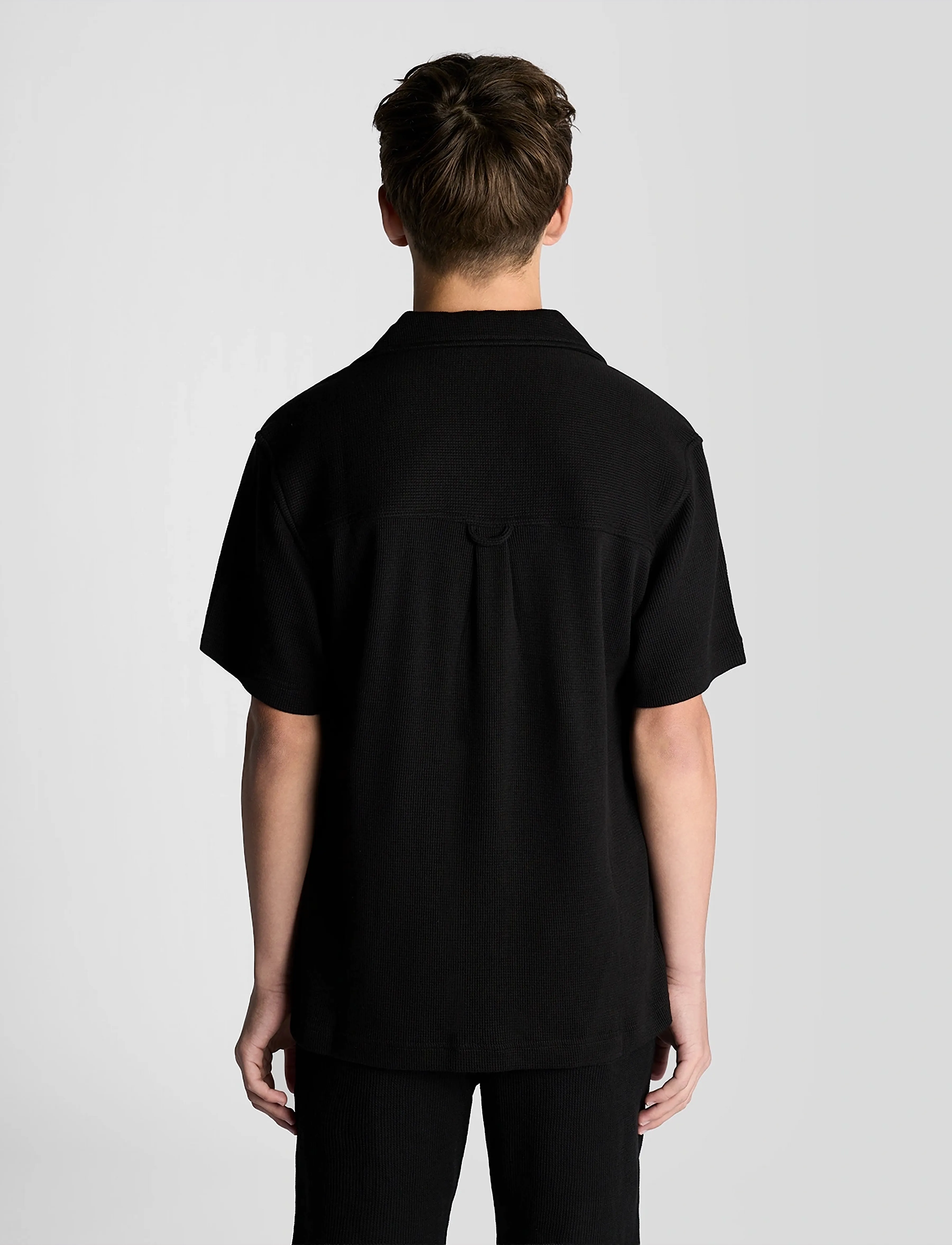Lyle & Scott - SS Waffle Shirt - lühikeste varrukatega särgid - z865 jet black - 3