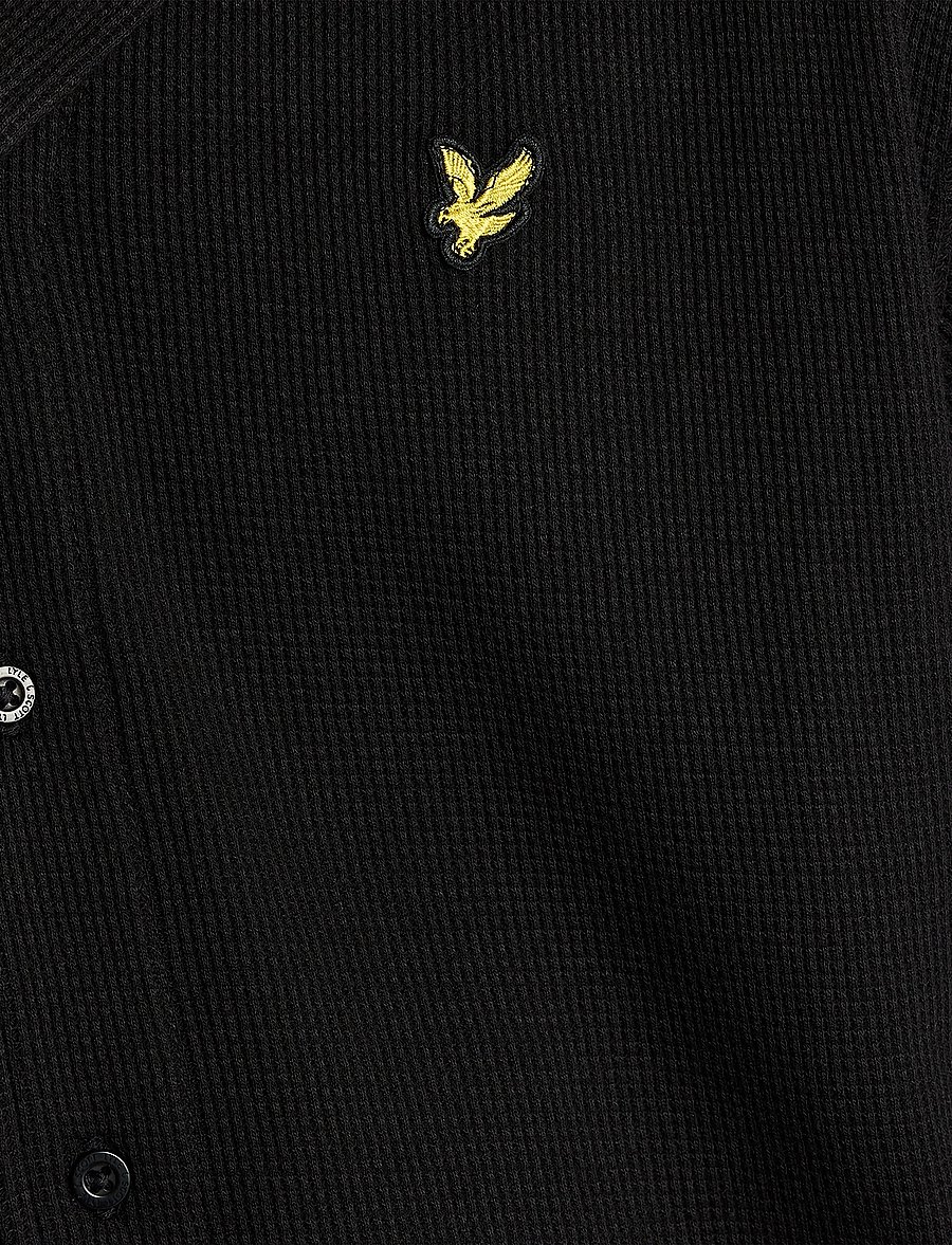 Lyle & Scott - SS Waffle Shirt - chemises à manches courtes - z865 jet black - 5