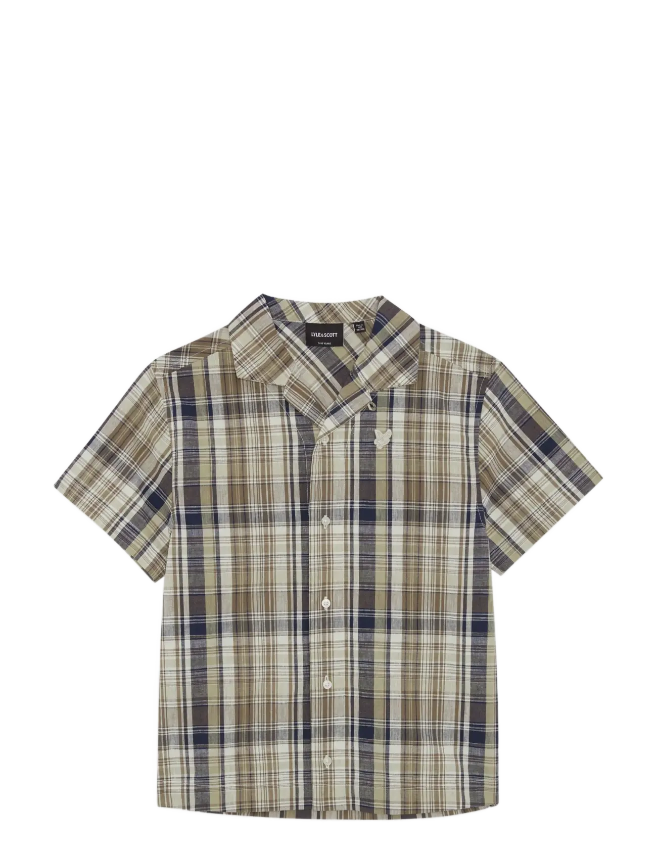 Lyle & Scott SS Check Linen Blend Shirt - 4 for 3 - Y119 HERB GREEN / multi