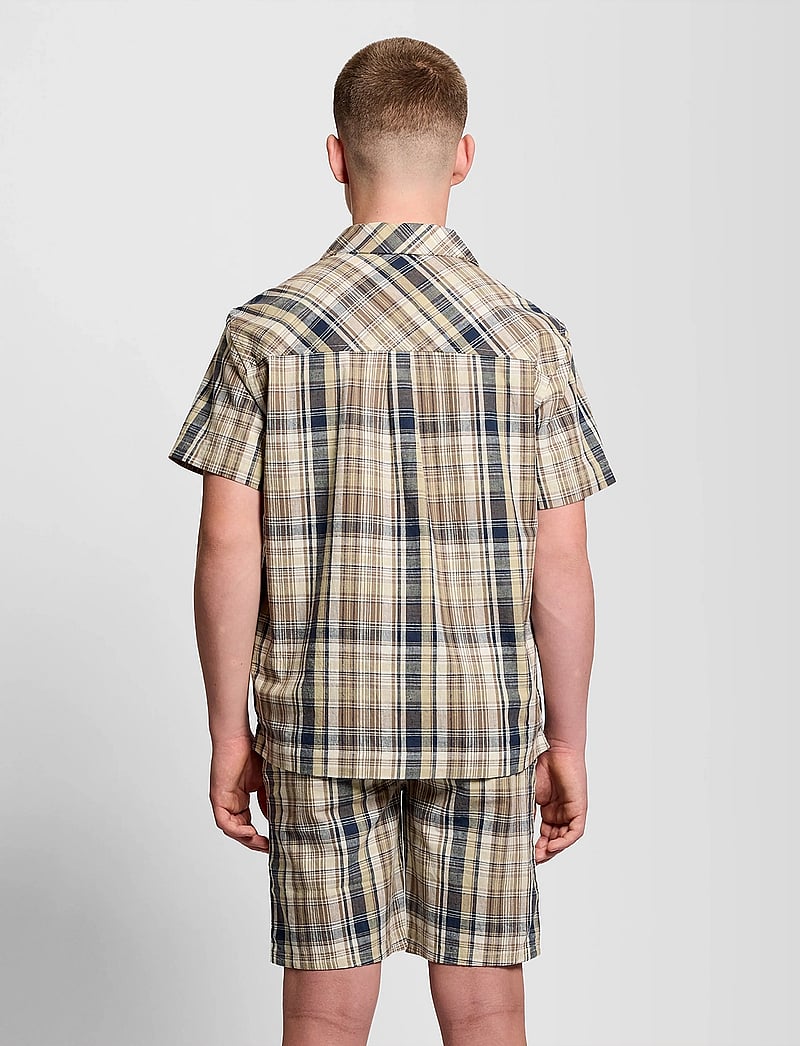Lyle & Scott - SS Check Linen Blend Shirt - kurzärmlige hemden - y119 herb green - 3