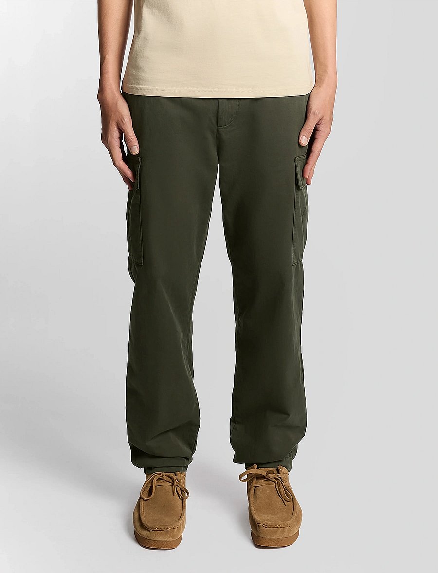 Lyle & Scott - Cargo Pocket Trouser - cargobyxor - w485 olive - 0