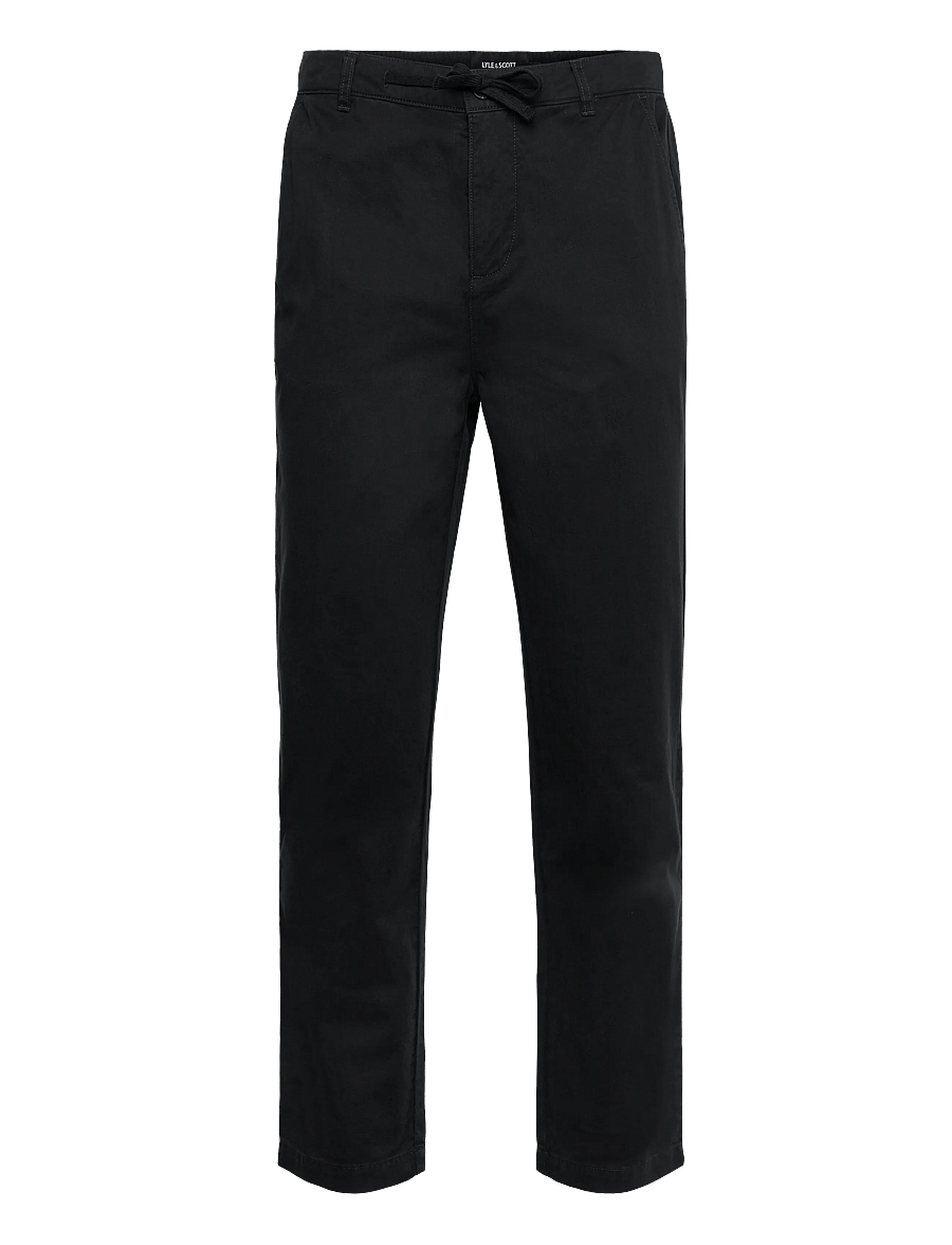 Lyle & Scott - Drawstring Tapered Chino - chinos - z865 jet black - 1