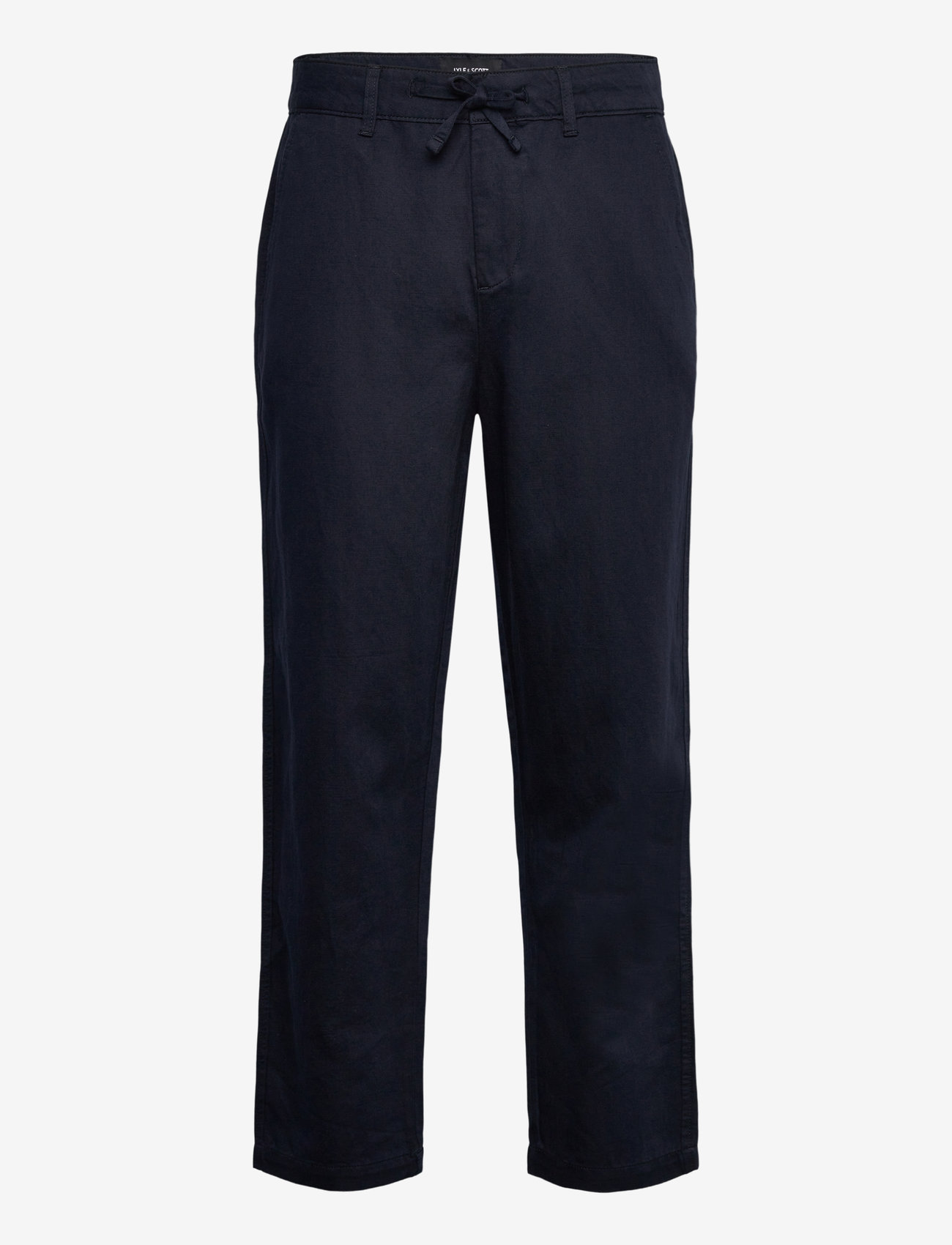 Lyle & Scott - Linen Blend Drawstring Trouser - herbstliche kleidung - z271 dark navy - 0