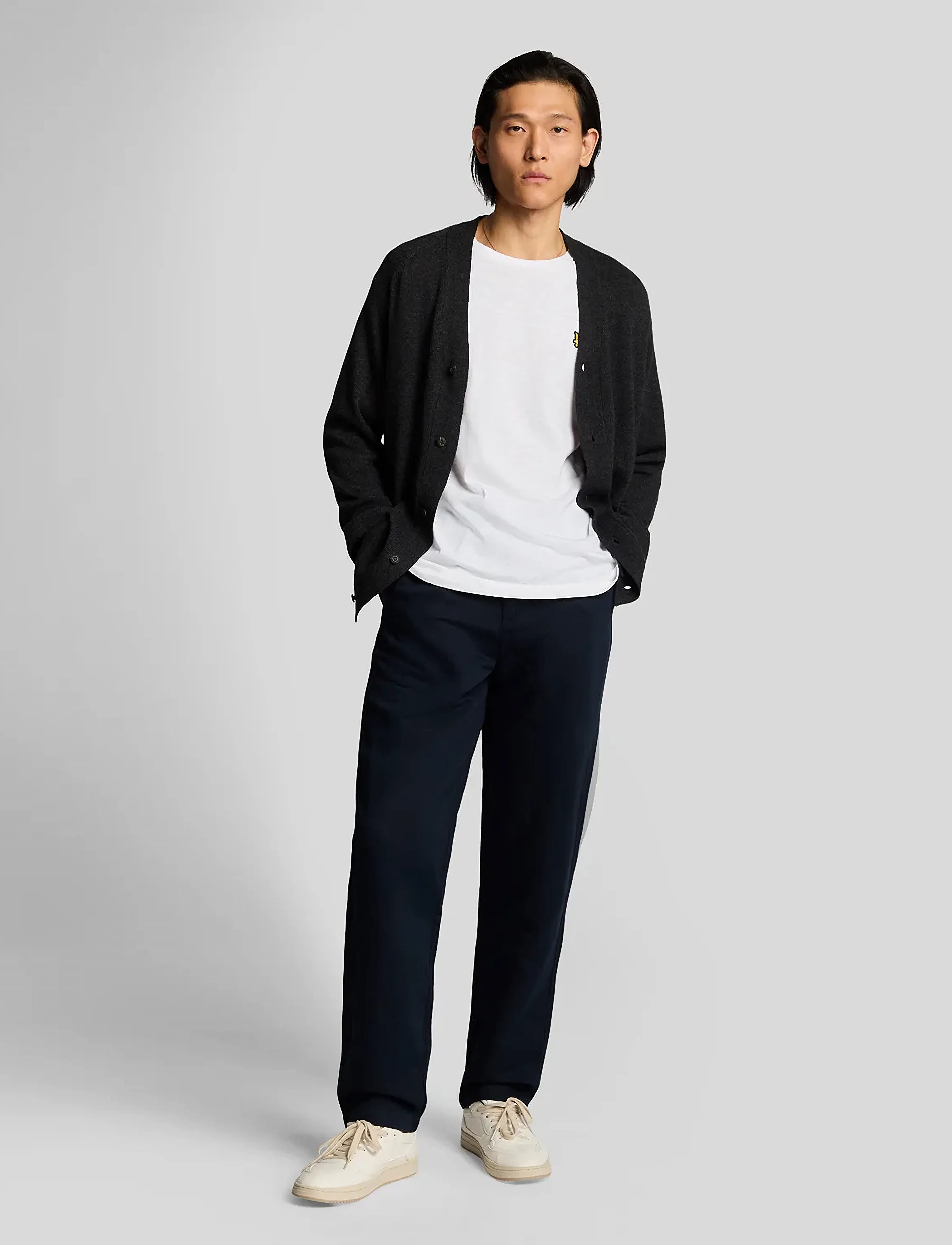 Lyle & Scott Linen Blend Drawstring Trouser - Bukser - Z271 DARK NAVY / navy