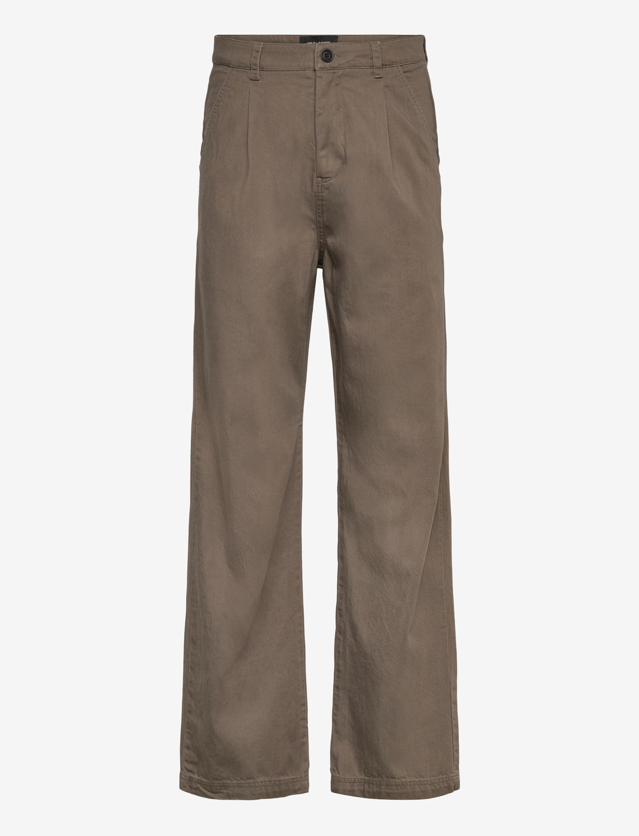 Lyle & Scott - Enzyme Wash Pleated Trouser - vabaaja püksid - x569 khaki ash - 0