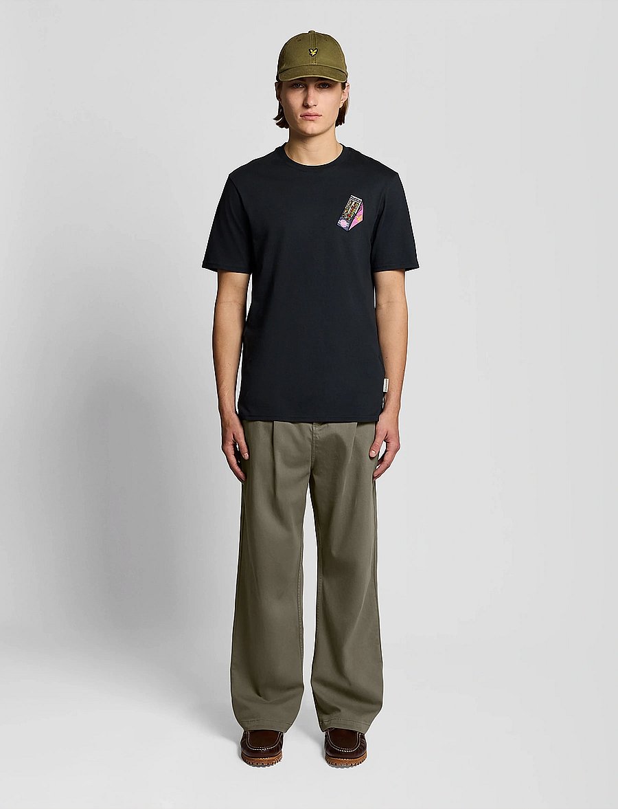 Lyle & Scott - Enzyme Wash Pleated Trouser - freizeithosen - x569 khaki ash - 4