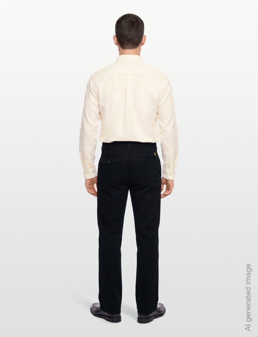Lyle & Scott - Straight Leg Work Pants - freizeithosen - jet black - 4
