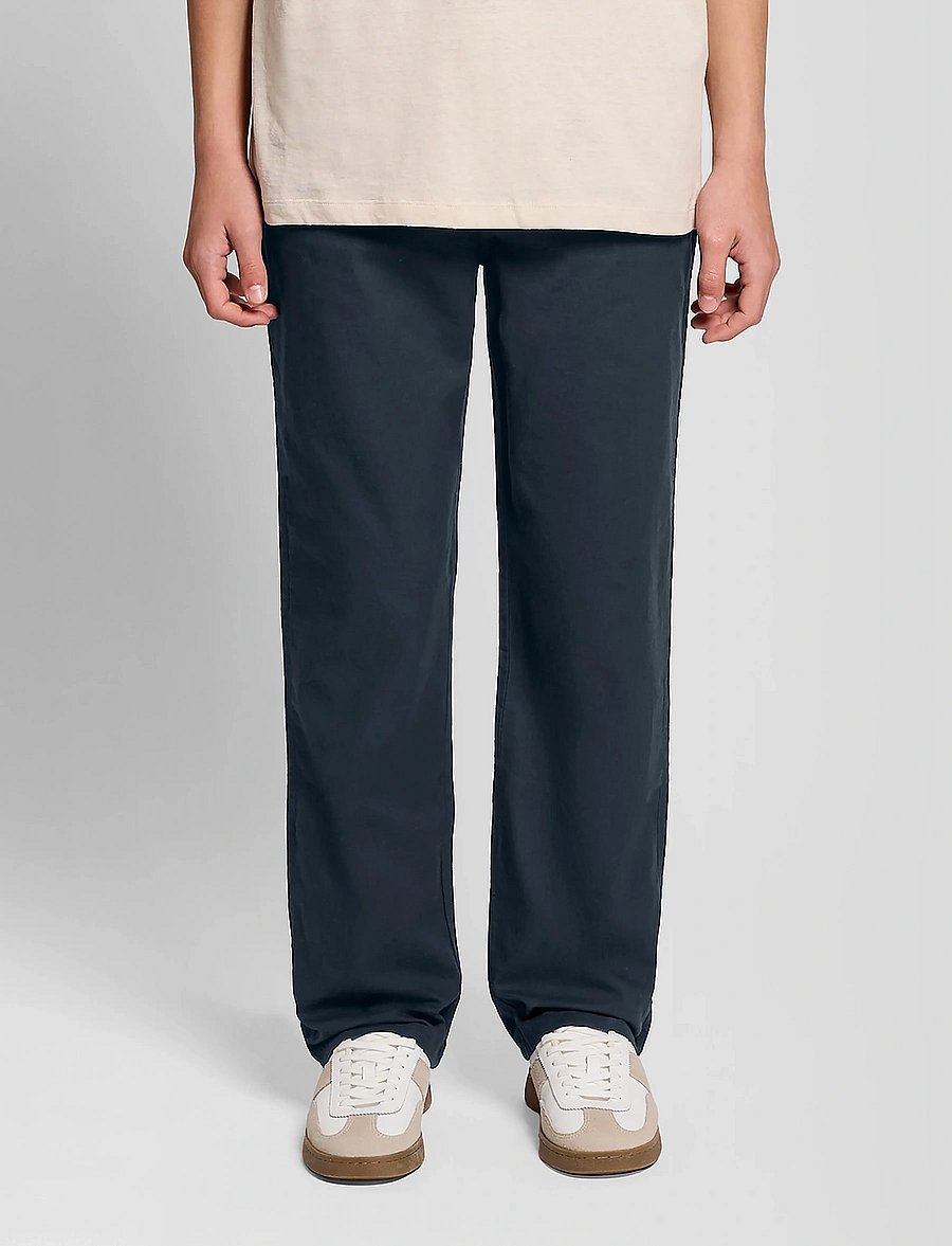 Lyle & Scott - Linen Trouser - byxor - z271 dark navy - 1