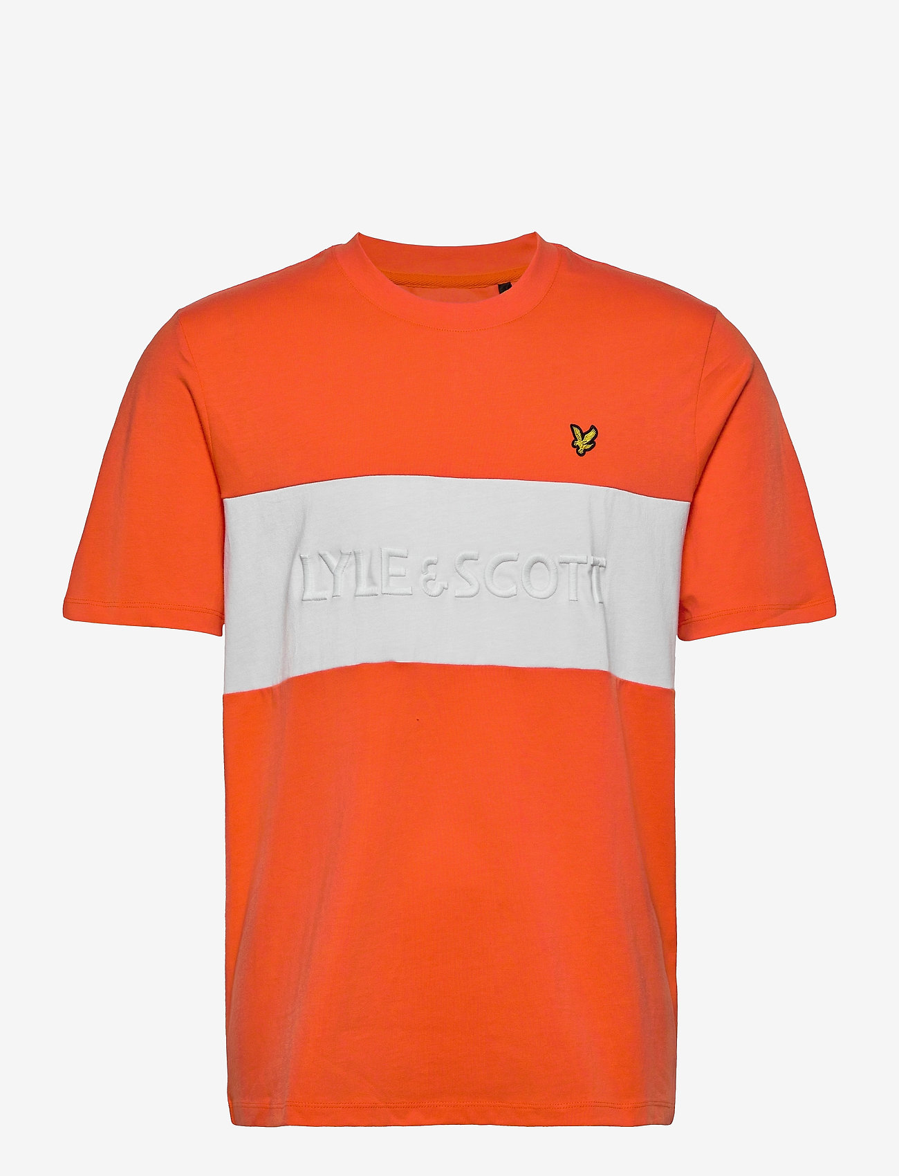 Lyle & Scott - Colourblock T-shirt With Embroidered Logo - burnt sienna - 0
