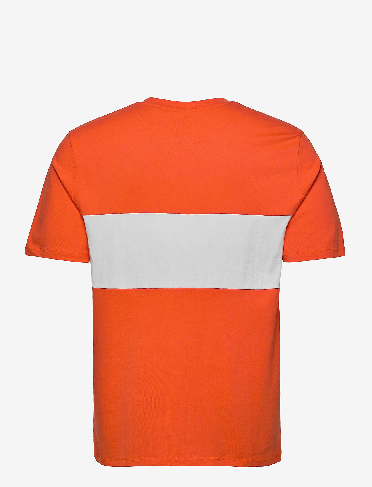 Lyle & Scott - Colourblock T-shirt With Embroidered Logo - burnt sienna - 1