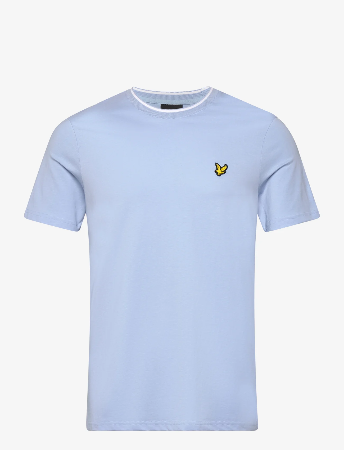 Lyle & Scott - Tipped T-shirt - kortärmade t-shirts - w490 light blue/ white - 0