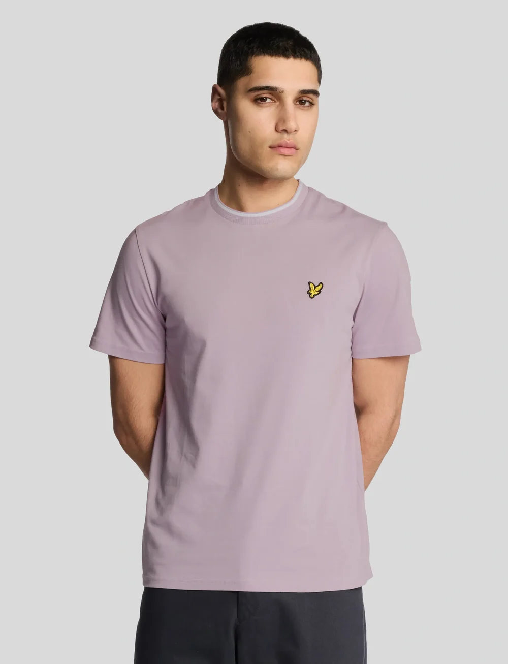 Lyle & Scott - Tipped T-shirt - short-sleeved t-shirts - x809 iris/ white - 0