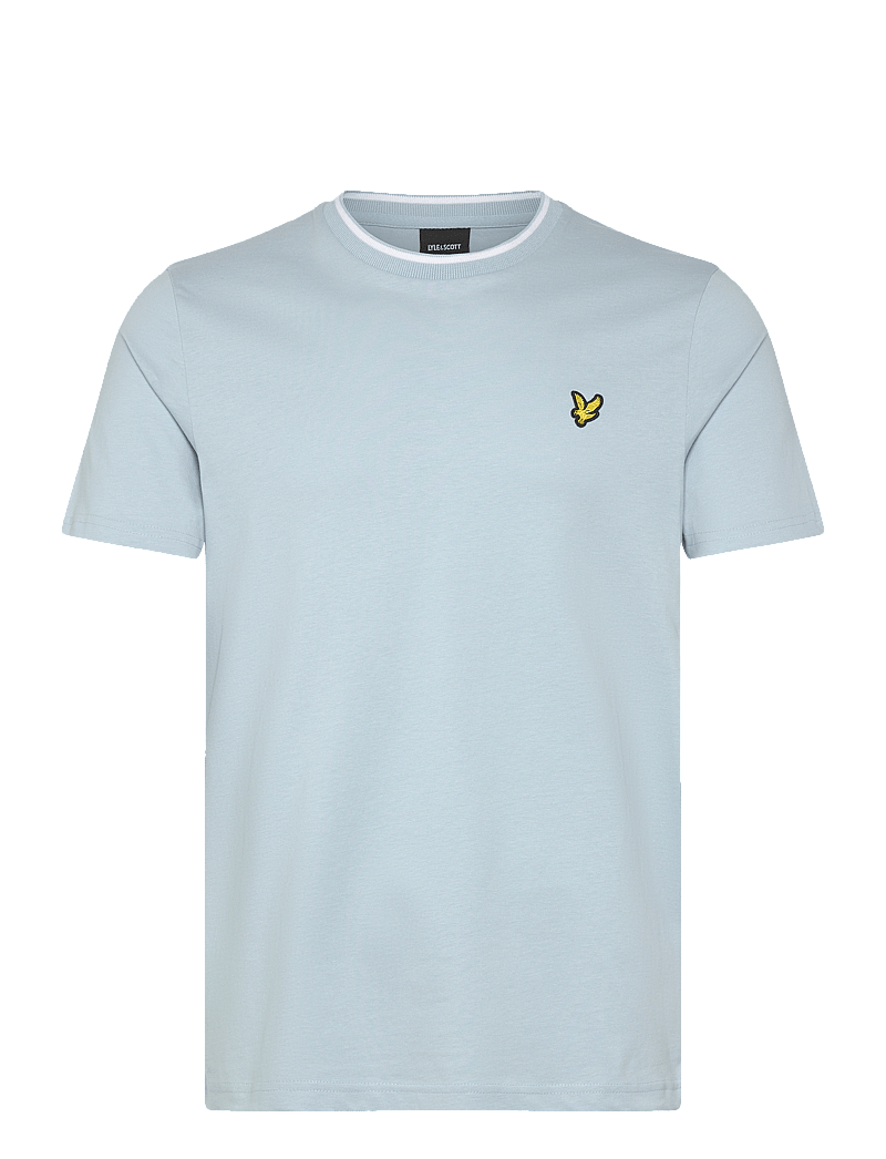 Lyle & Scott - Tipped T-shirt - kortærmede t-shirts - x810 fresh water/ white - 1