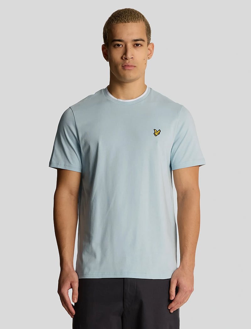 Lyle & Scott - Tipped T-shirt - kortærmede t-shirts - x810 fresh water/ white - 0