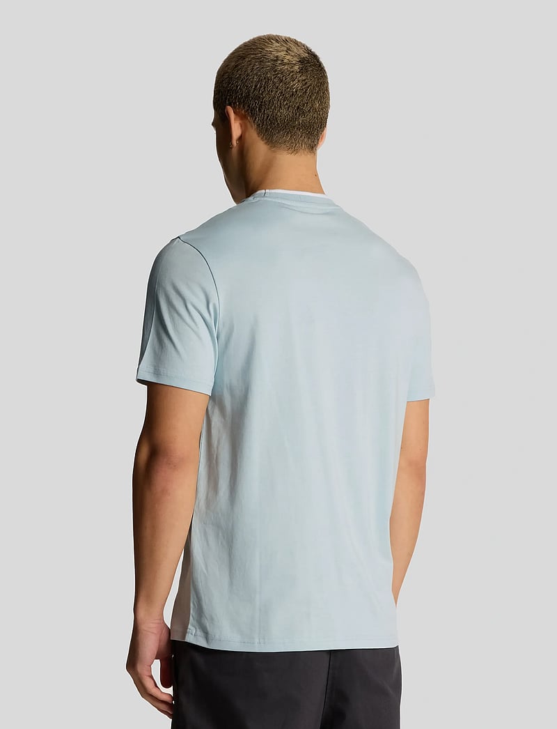 Lyle & Scott - Tipped T-shirt - kortærmede t-shirts - x810 fresh water/ white - 3