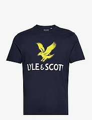 Lyle & Scott - Printed T-Shirt - de laveste prisene - navy - 0