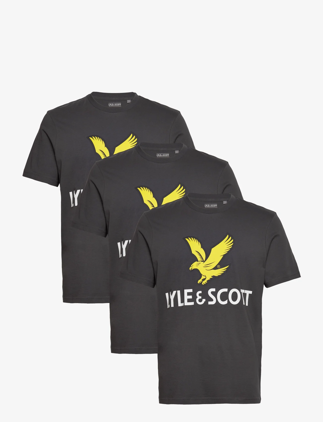 Lyle & Scott - 3 Pack Printed T-Shirt - basis-t-skjorter - granite - 0