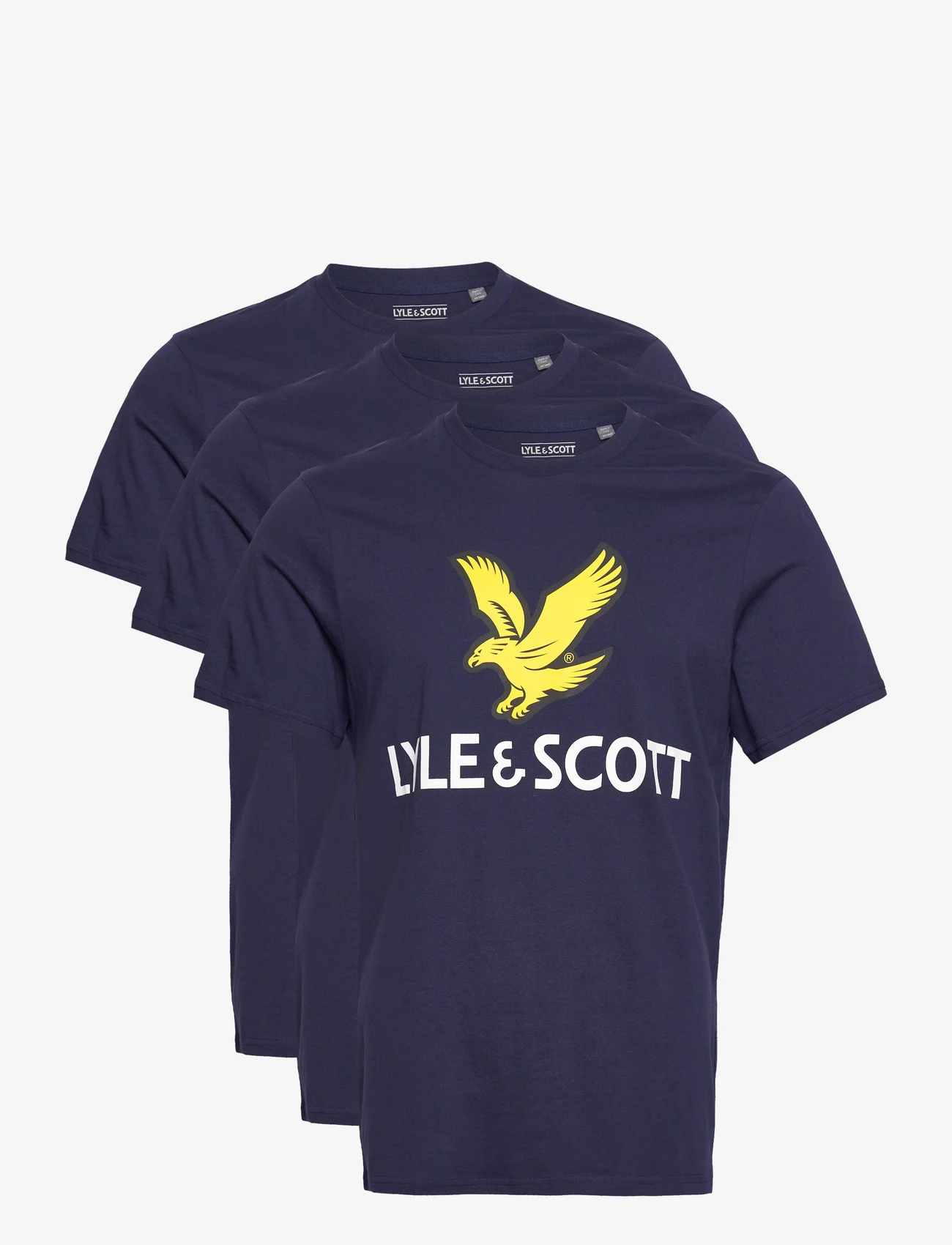 Lyle & Scott - 3 Pack Printed T-Shirt - basis-t-skjorter - navy - 0