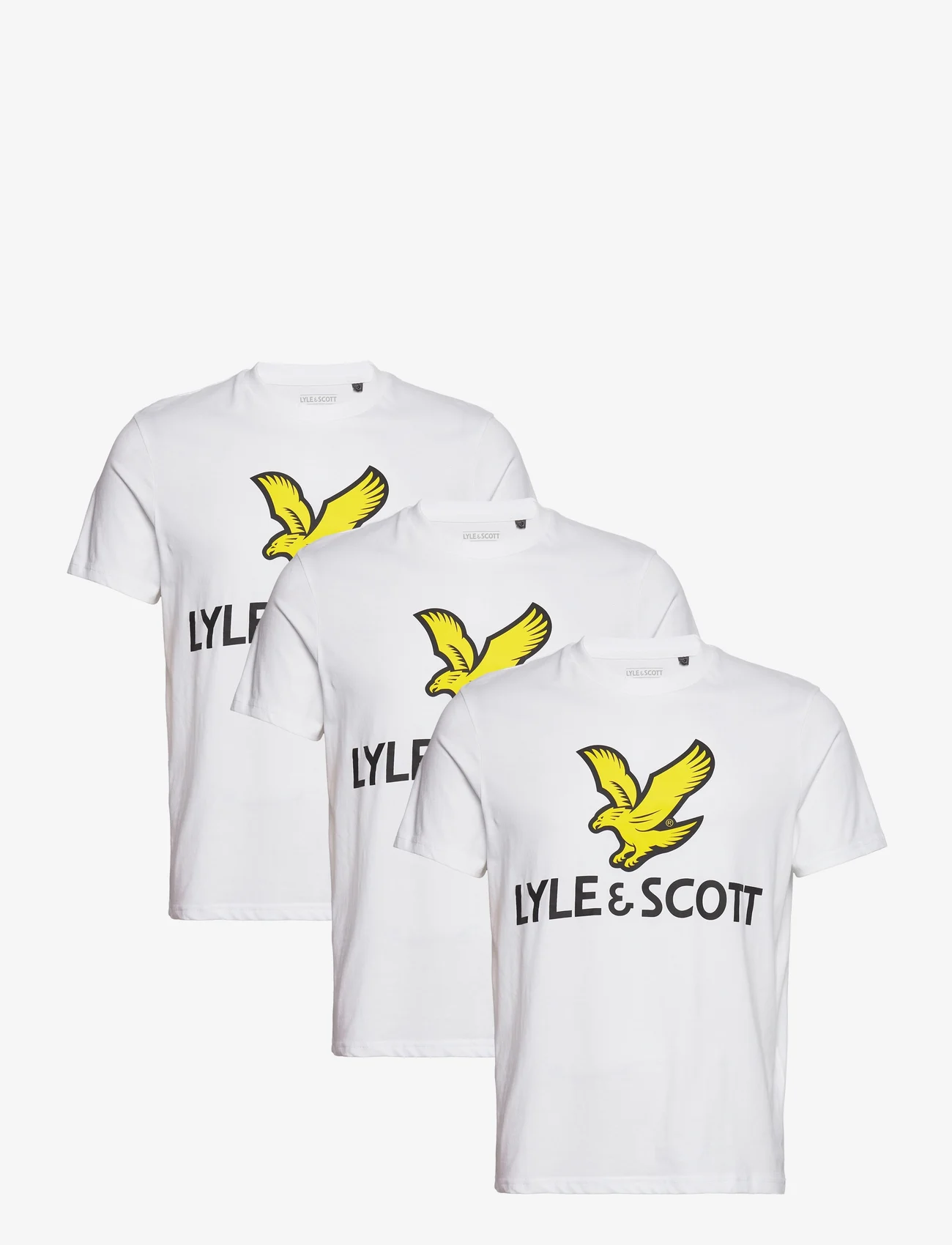 Lyle & Scott - 3 Pack Printed T-Shirt - tavalised t-särgid - white - 0