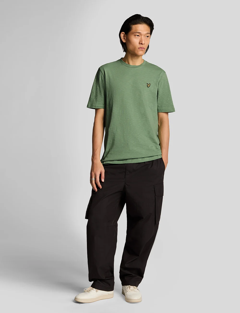 Lyle & Scott - SLUB T SHIRT - short-sleeved t-shirts - x576 smoke green - 4