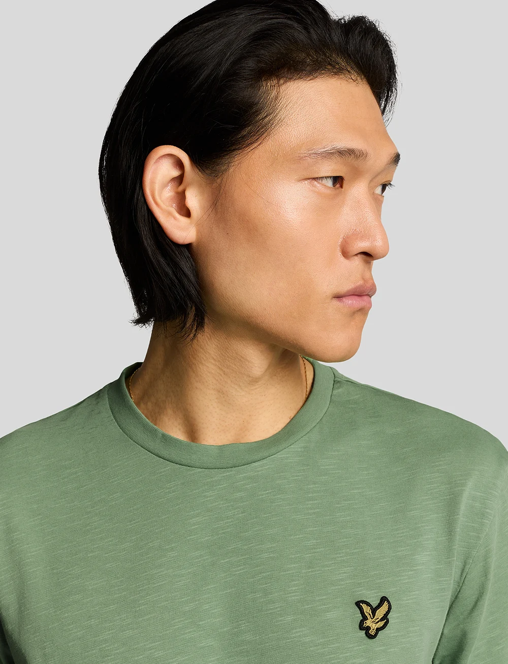 Lyle & Scott - SLUB T SHIRT - short-sleeved t-shirts - x576 smoke green - 5