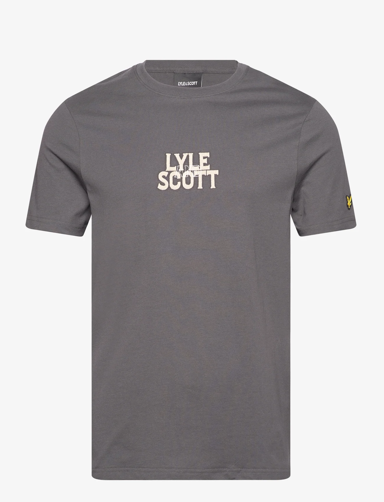 Lyle & Scott - Varsity Embroidery T-Shirt - laagste prijzen - w635 gunmetal - 0