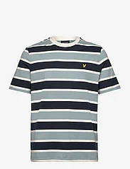 Lyle & Scott - Stripe T-Shirt - kortärmade t-shirts - a19 slate blue - 0