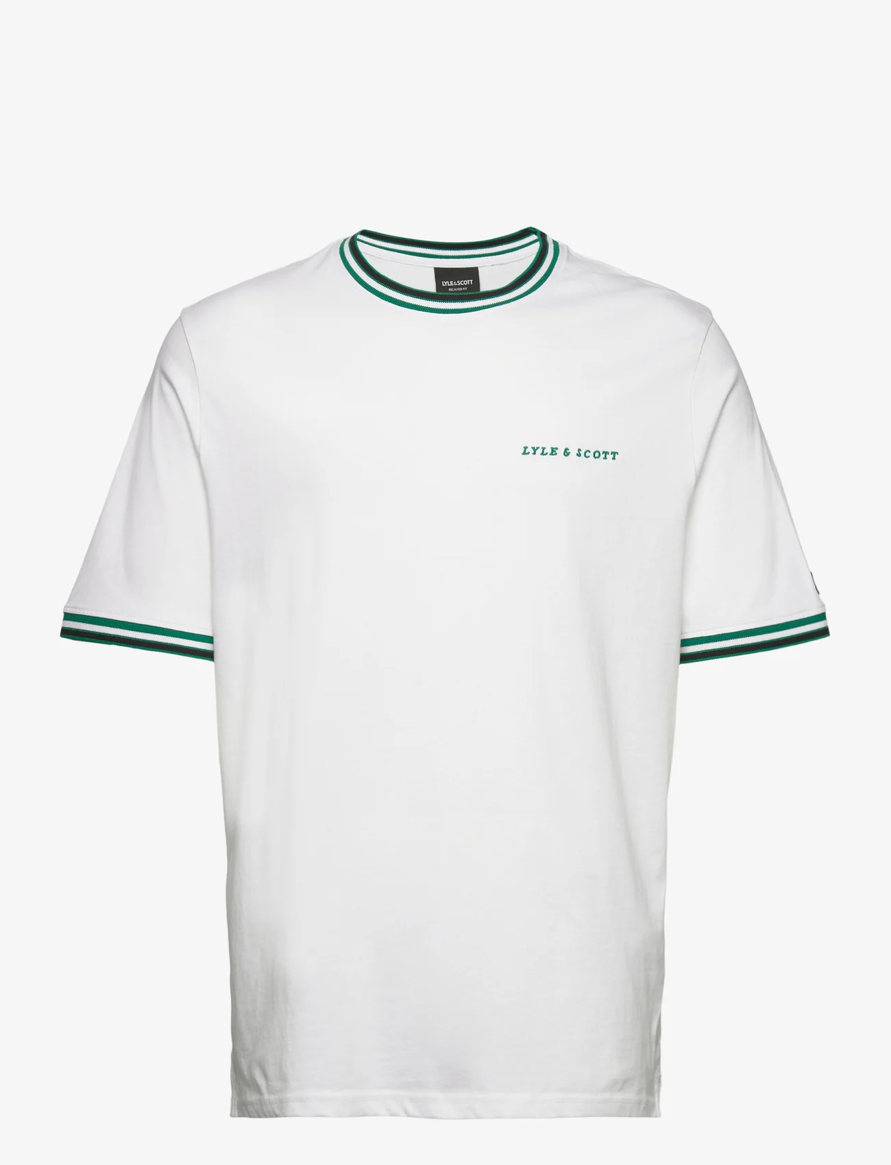 Lyle & Scott - Embroidered Tipped T-Shirt - kortärmade t-shirts - 626 white - 0