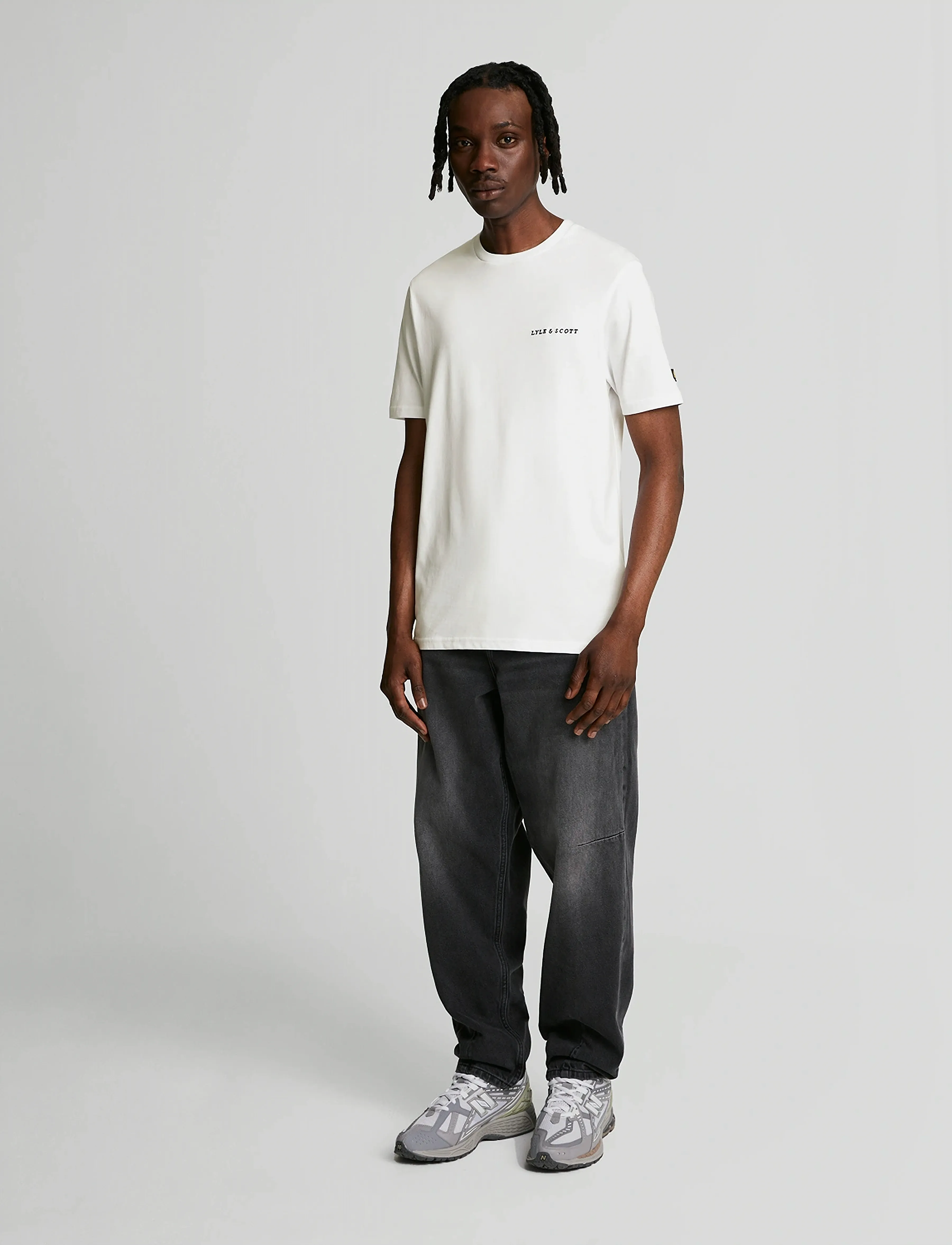 Lyle & Scott - Embroidered T-Shirt - kurzärmelig - w104 white/ jet black - 4