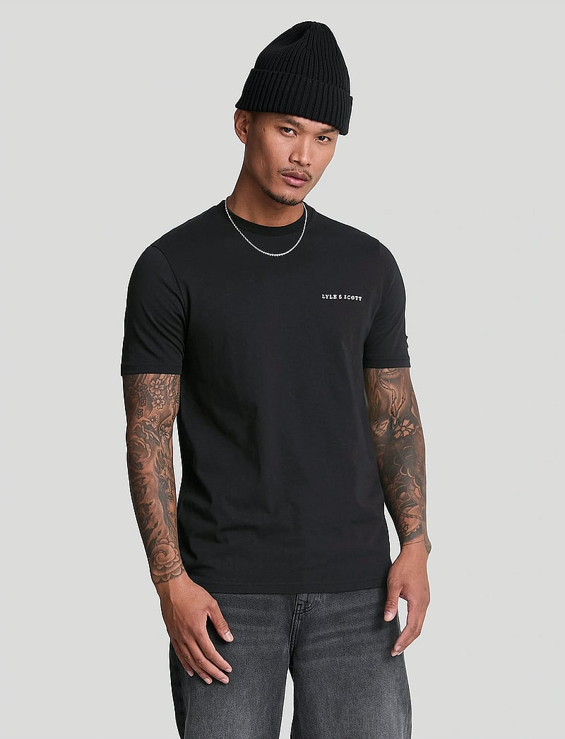 Lyle & Scott - Embroidered T-Shirt - marškinėliai trumpomis rankovėmis - w403 dark navy/ white - 0