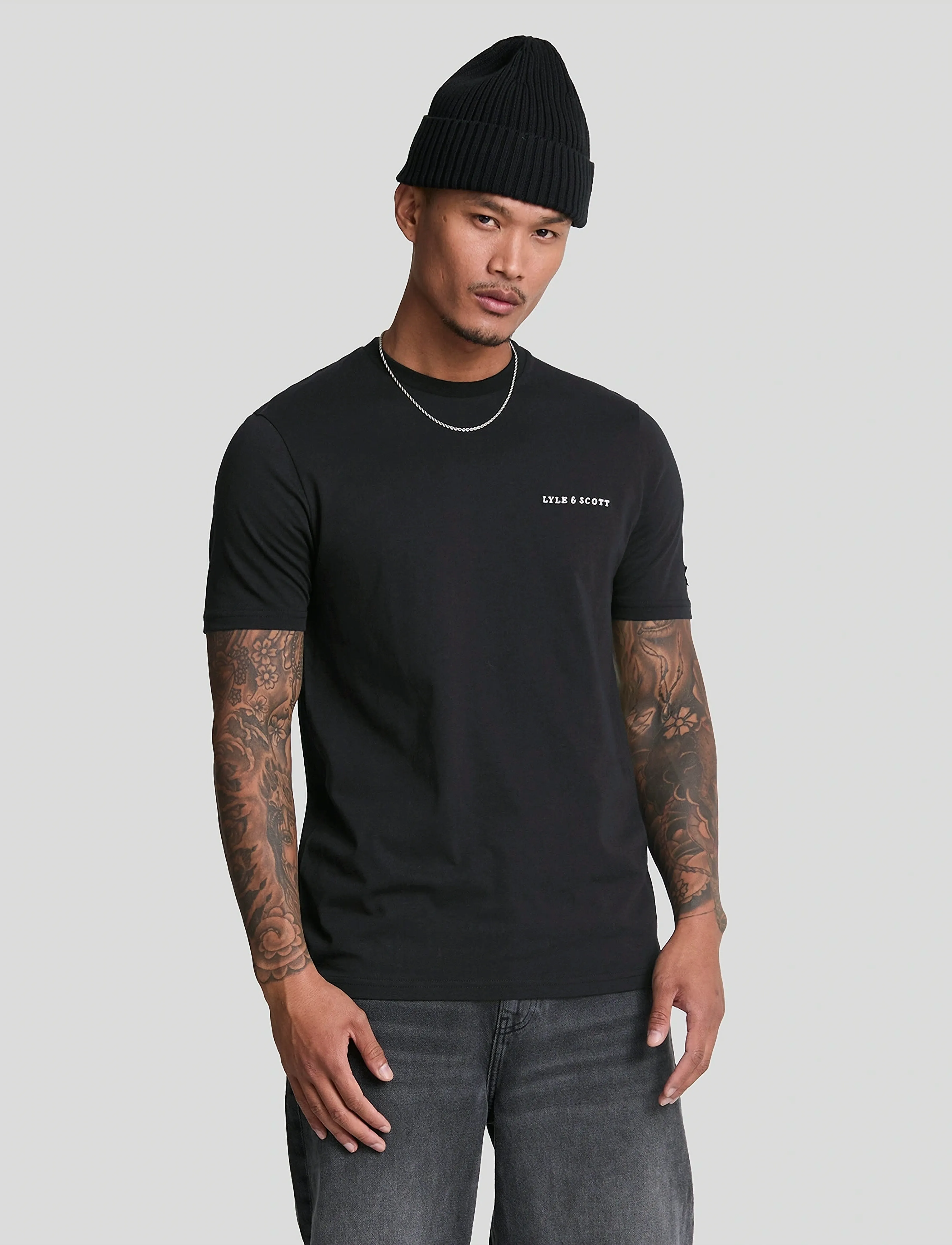 Lyle & Scott Embroidered T-Shirt - Kleidung - W403 DARK NAVY/ WHITE / navy
