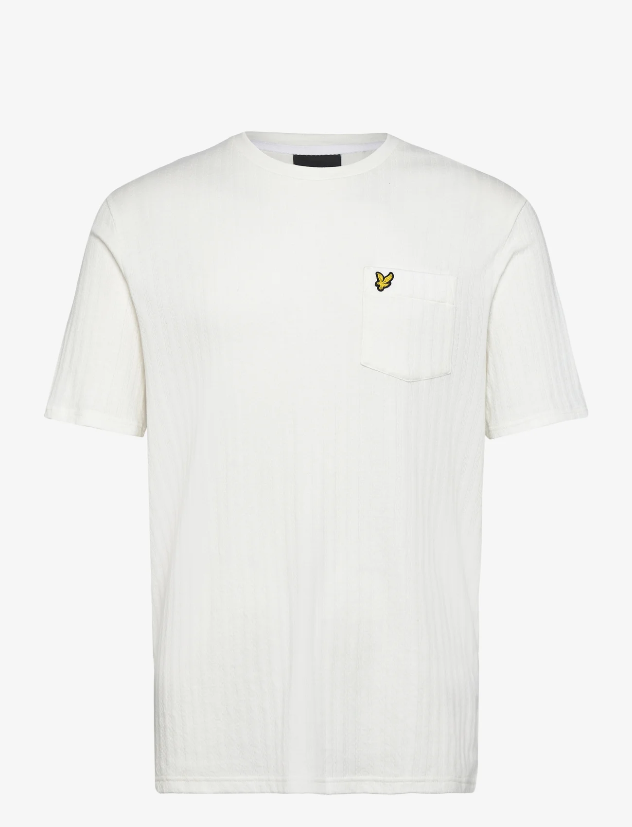 Lyle & Scott - Textured Stripe T-Shirt - short-sleeved t-shirts - x157 chalk - 0