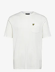 Lyle & Scott - Textured Stripe T-Shirt - kortärmade t-shirts - x157 chalk - 0
