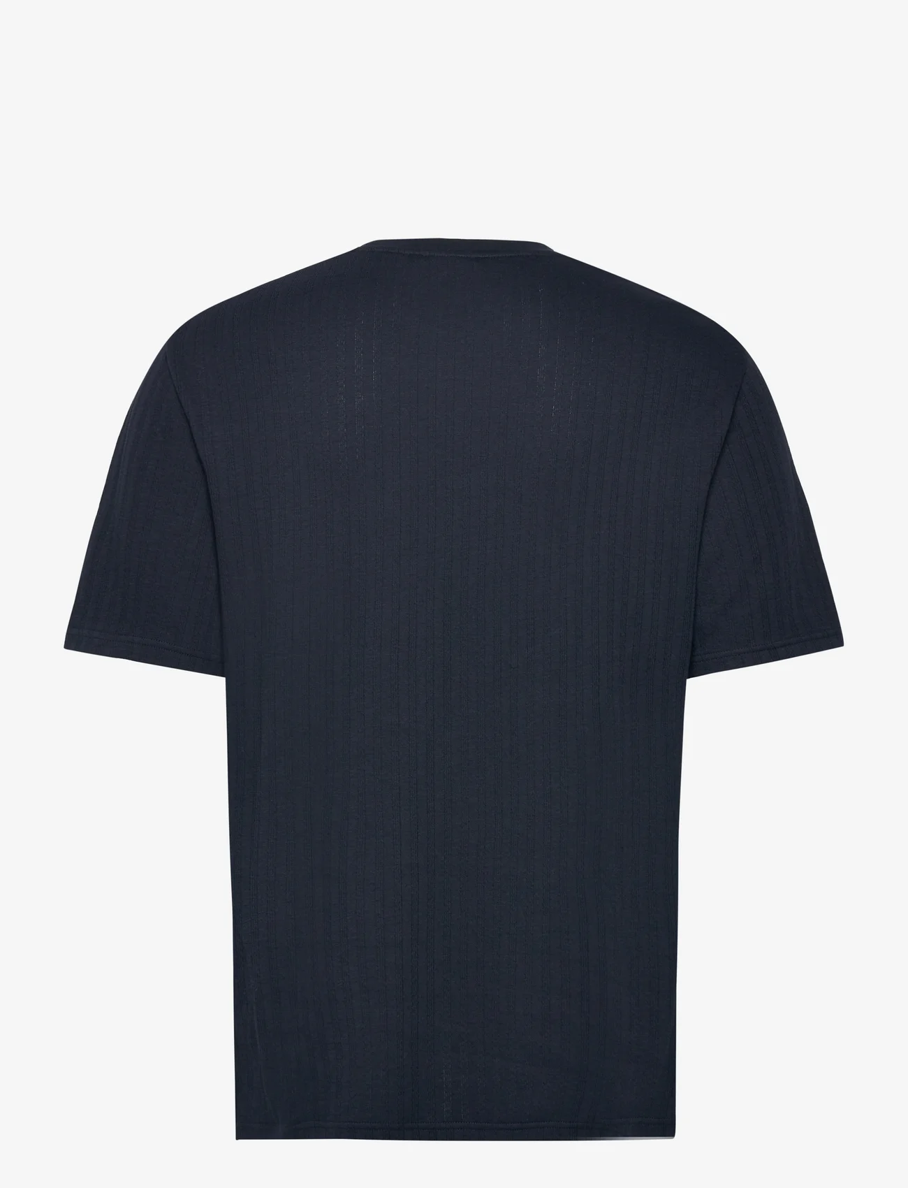 Lyle & Scott - Textured Stripe T-Shirt - kortermede t-skjorter - z271 dark navy - 1