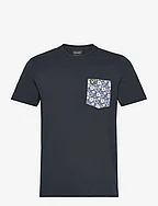 Floral Print Pocket T-Shirt - Z271 DARK NAVY