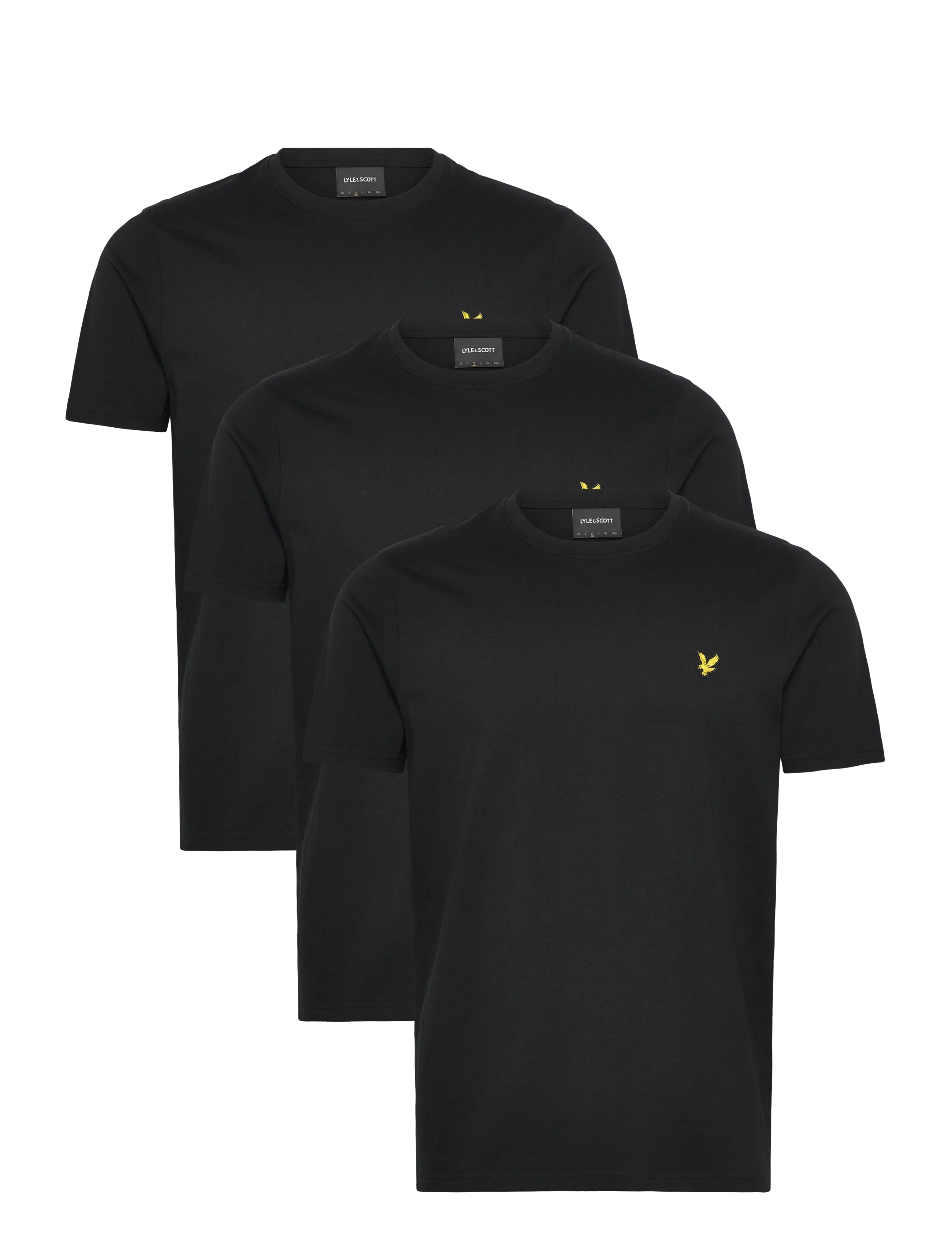 Lyle & Scott 3-Pack Plain T-Shirt, XXL, T-shirts, Schwarz - Short-sleeved, Männerswear
