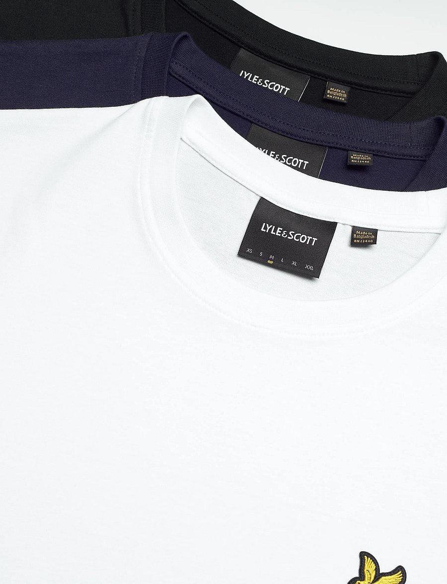 Lyle & Scott - 3-Pack Plain T-Shirt - kortærmede t-shirts - jet black/ navy/ white - 1