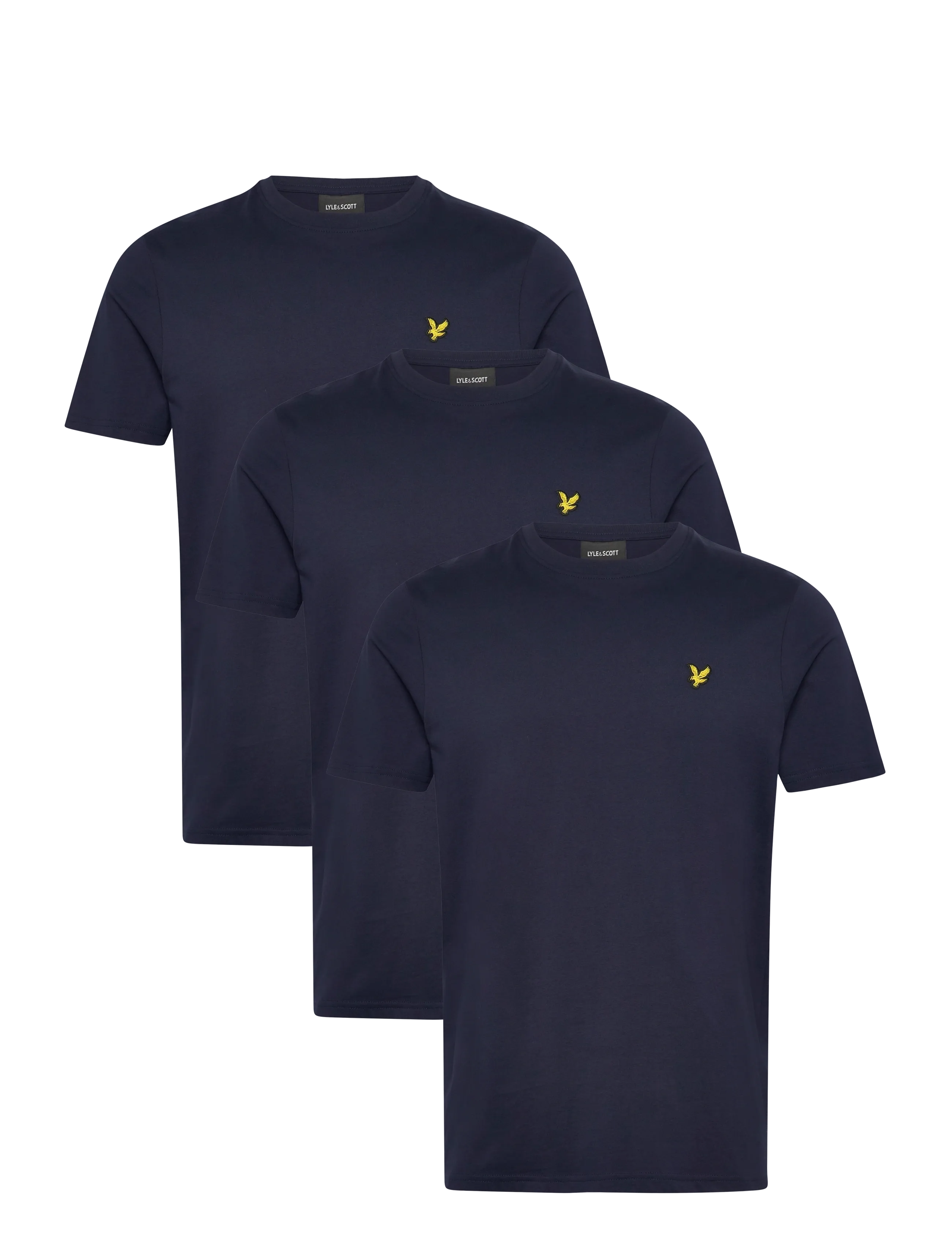 Lyle & Scott 3-Pack Plain T-Shirt, XS, T-shirts, Marineblau - Short-sleeved, Männerswear