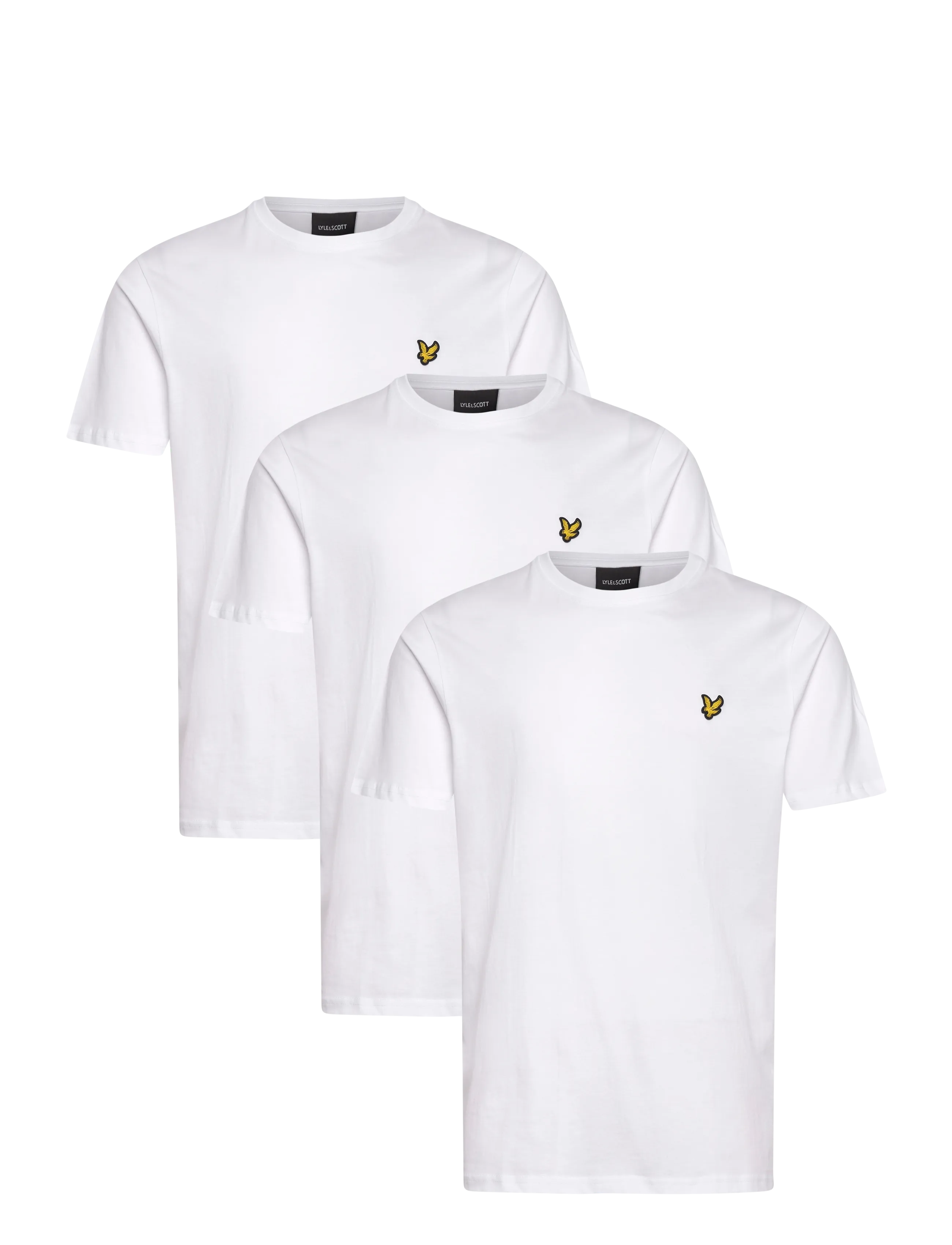 Lyle & Scott 3-Pack Plain T-Shirt, S, T-shirts, Weiß - Short-sleeved, Männerswear