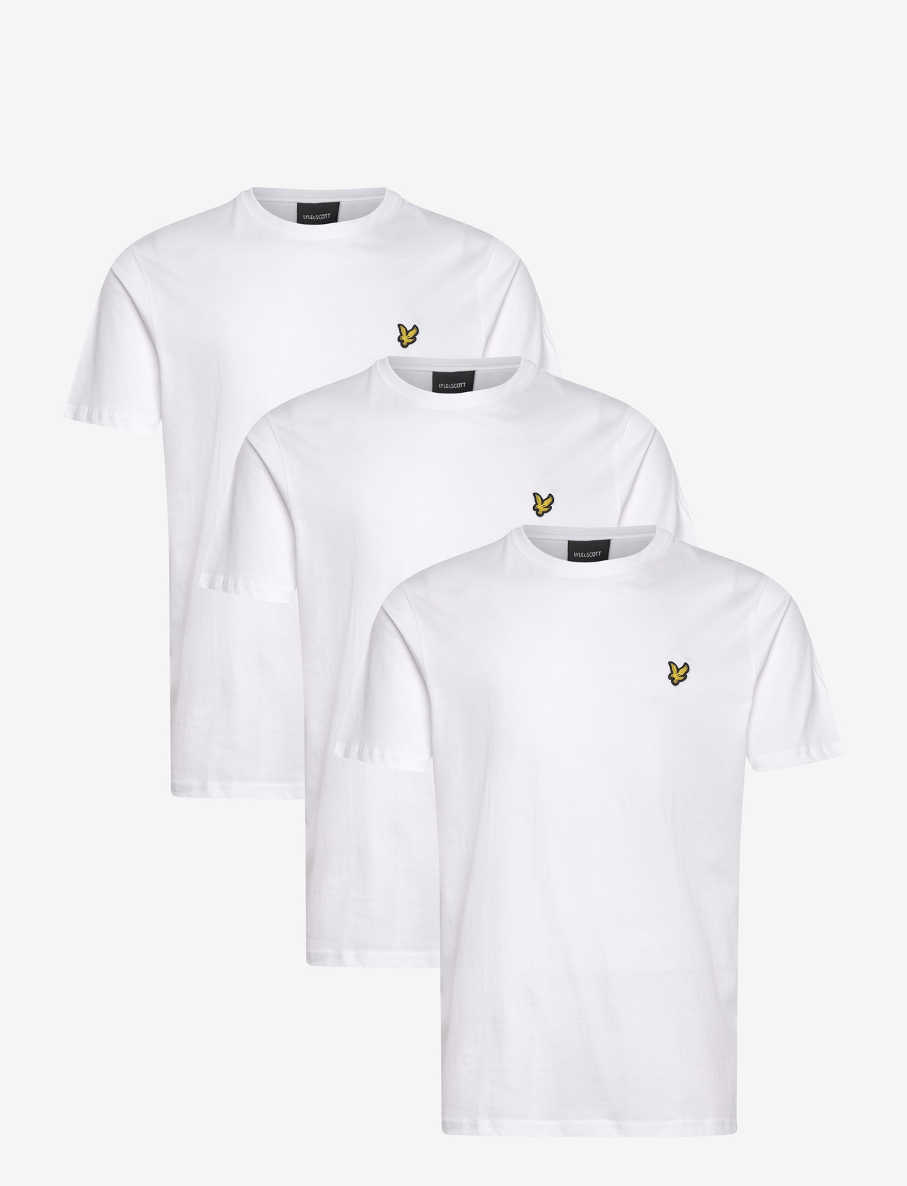 Lyle & Scott - 3-Pack Plain T-Shirt - kortærmede t-shirts - white - 0