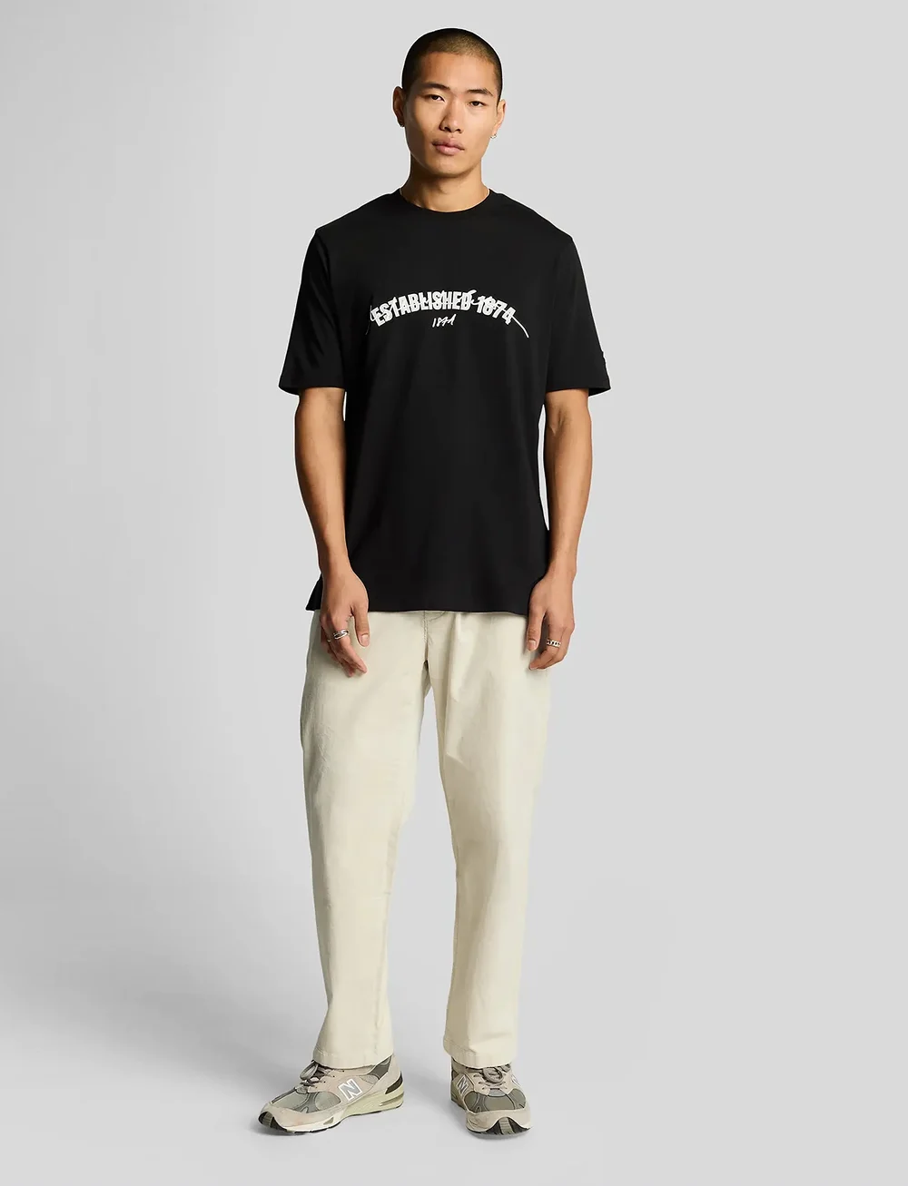 Lyle & Scott - Established 1874 Graphic T-Shirt - lühikeste varrukatega t-särgid - z865 jet black - 5