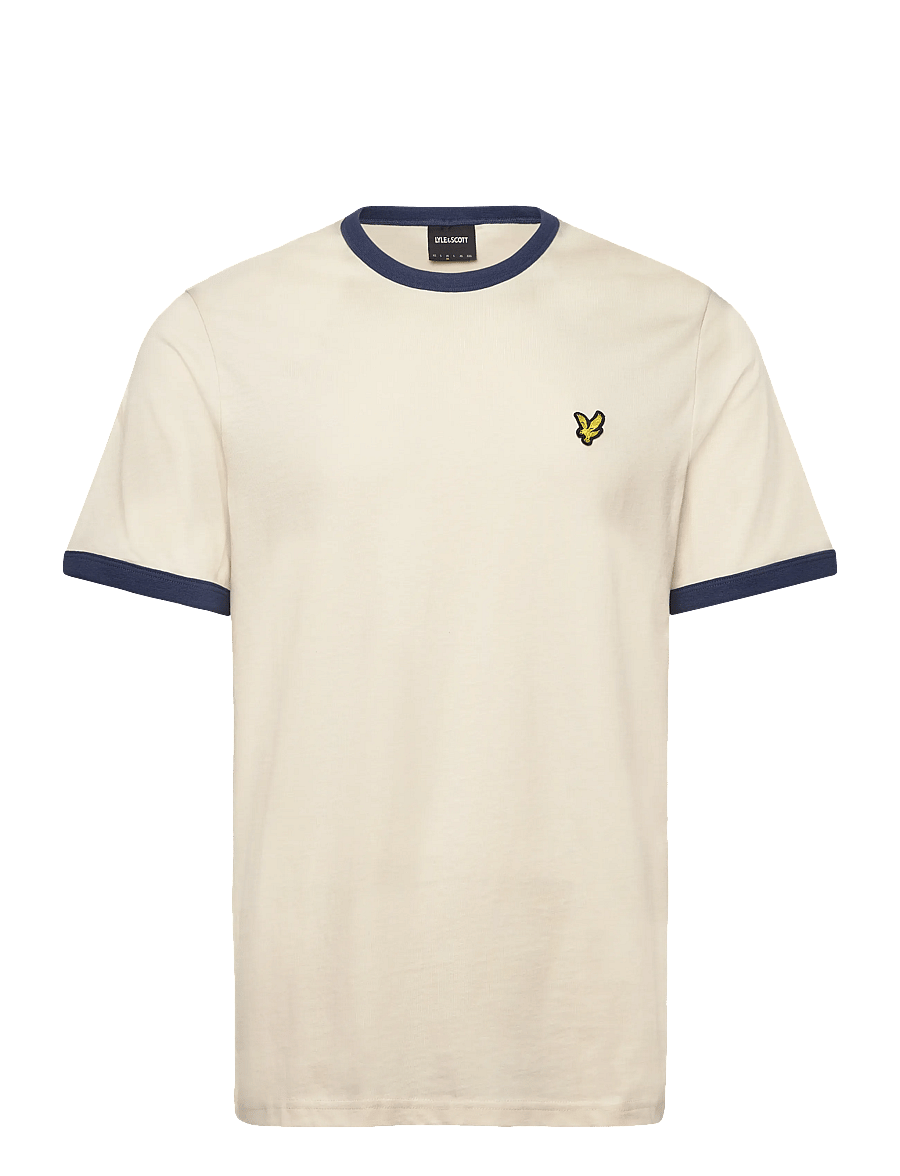 Lyle & Scott - Ringer T-shirt - kurzärmelig - x945 drop cloth/ sargasso sea - 1