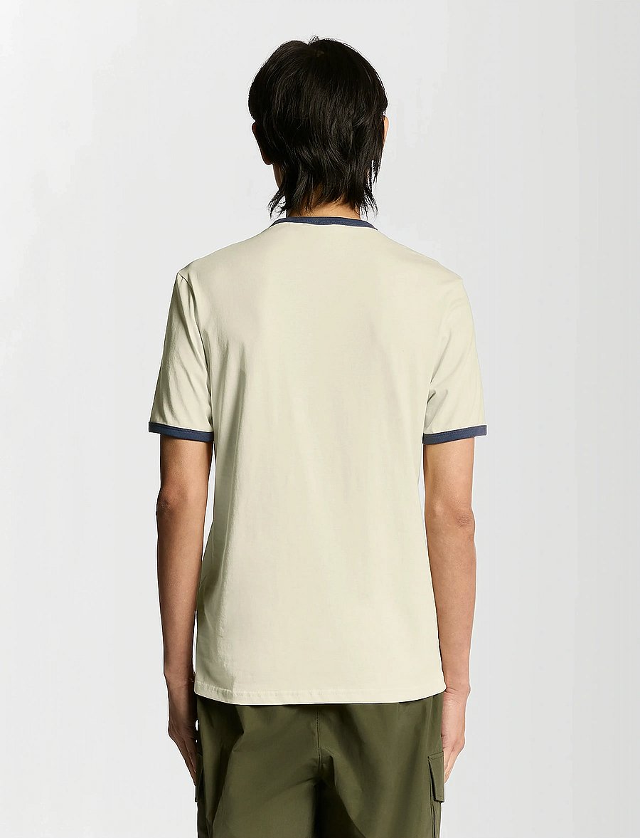 Lyle & Scott - Ringer T-shirt - kurzärmelig - x945 drop cloth/ sargasso sea - 3